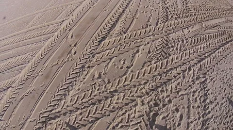 Many Footprints on Beach Stock Footage 46130936