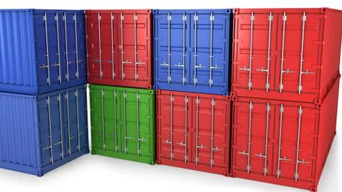 Many freight containers Stock Illustration