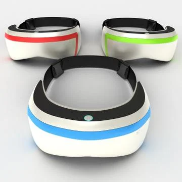 Many functional glasses-based 3D technology.Illustration. Stock Illustration