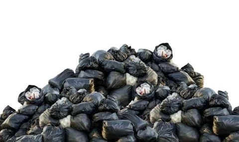 Many garbage bags Stock Photos