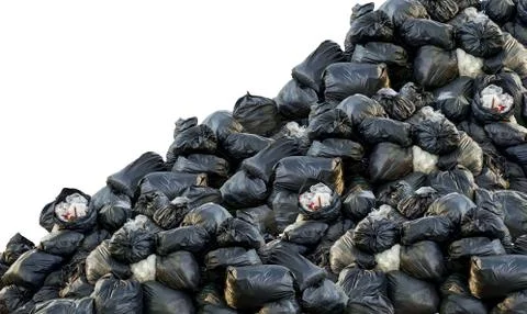 Many garbage bags Stock Photos