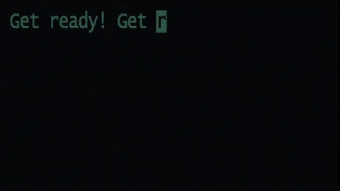 Many get ready words text typing writing on old computer lcd led tube tv screen Stock-Footage 83172795