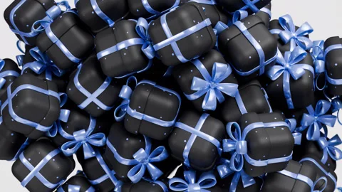 Many gift boxes animation. 3d render, realistic. Present, surprise box Stock Footage 273867788