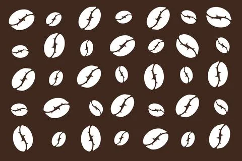 Many grains of black coffee texture pattern illustration 库存插图
