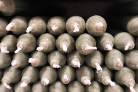 Many gray candles Stock Photos