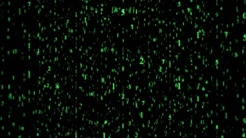 Many green binary numbers moving to moving up and down. Background with bokeh Stock Footage 117313244