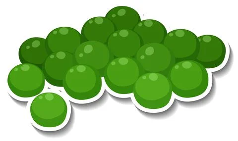 Many green spheres on white background Stock Illustration