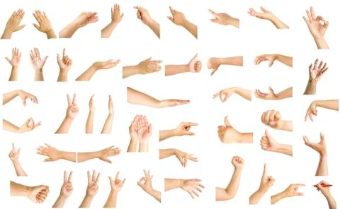 Many hand gesture something isolated Stock Photos