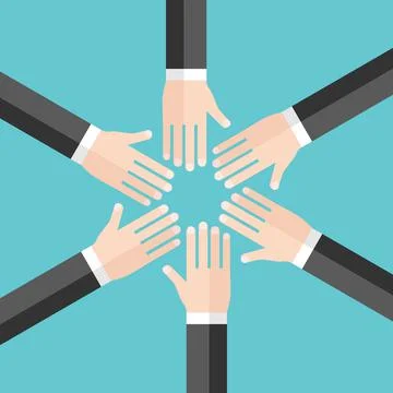 Many hands in circle Illustrazione stock