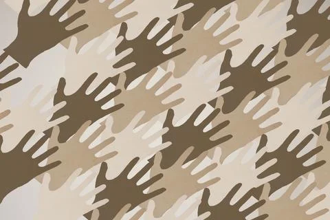 Many hands of different colors. Stock Photos