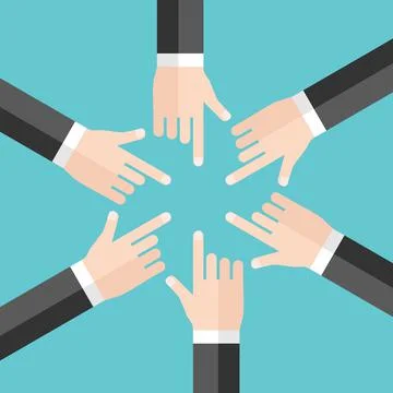 Many hands, responsibility concept Stock Illustration