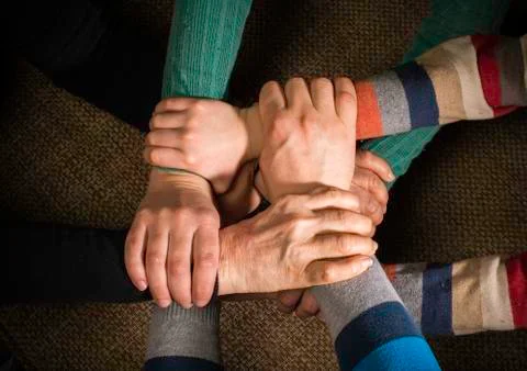 Many hands together Stock Photos