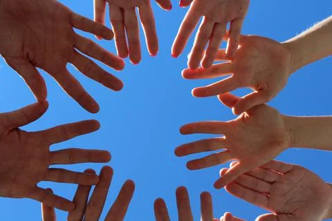 Many hands together Stock Photos