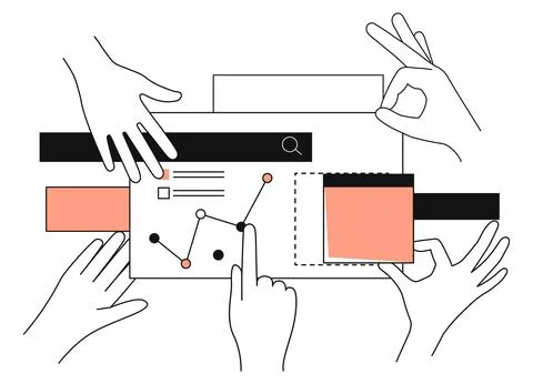 Many hands working Illustrazione stock
