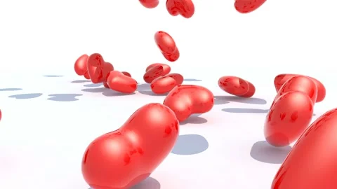 Many heart fall on white background, 3d animation Stock Footage 131511267