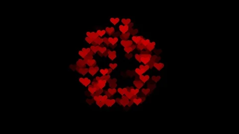 Many heart shape like icon explosion from center overlay loopable animation Stock Footage 93312250