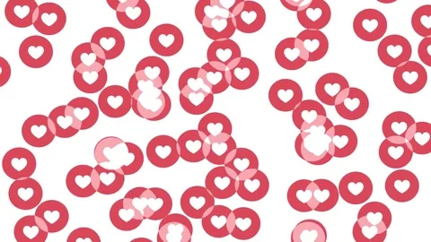 Many heart shape like icon random diffuse moving animation background - New Stock Footage 81574403