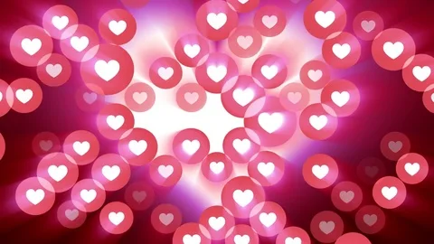 Many heart shape like icon random moving animation background light - New unique Stock Footage 81575968