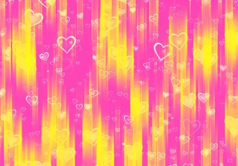 Many hearts background with rays Stock Illustration