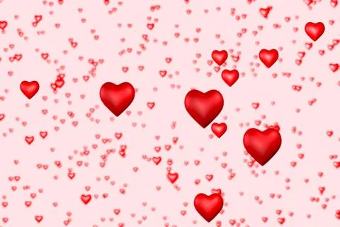 Many hearts flying Stock Illustration