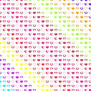 Many hearts on white Stock Illustration