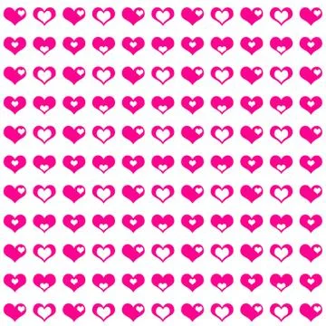 Many hearts on white Stock Illustration