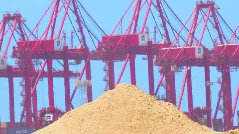Many Huge Cranes Working At A Construction Site. 動画素材 171446737