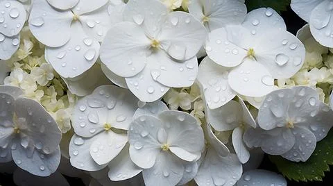 Many Hydrangea flowers bouquet pattern. Close-up of white hydrangea flowers.. Stock Photos