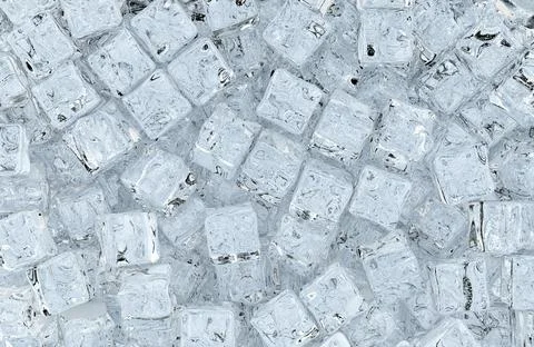 Many ice cubes top view, background. 3D rendering 스톡 일러스트