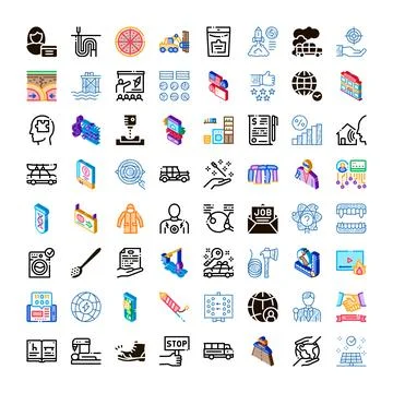 Many icons representing different life activities and business concepts Stock Illustration