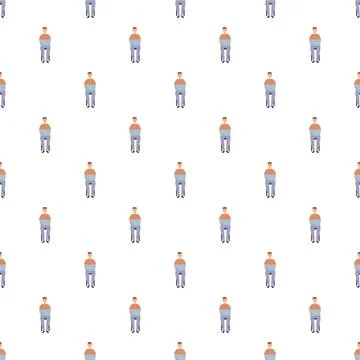 Many identical men standing with laptops pattern 스톡 일러스트