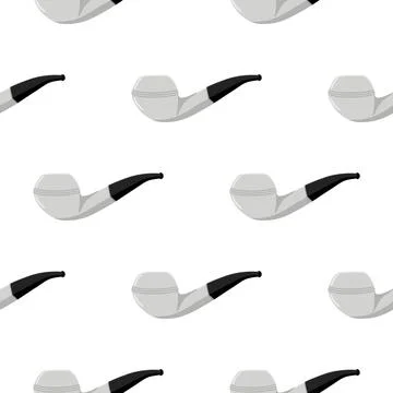 Many identical seamless types smoke pipes different size for tobacco Stock Illustration