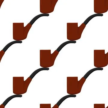Many identical seamless types smoke pipes different size for tobacco Stock Illustration