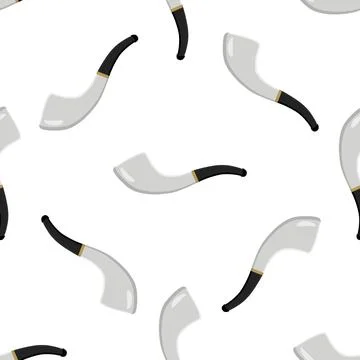 Many identical seamless types smoke pipes different size for tobacco Stock Illustration