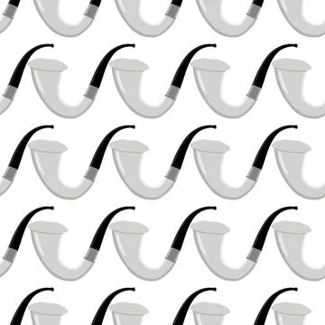 Many identical seamless types smoke pipes different size for tobacco Stock Illustration