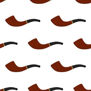 Many identical seamless types smoke pipes different size for tobacco Stock Illustration