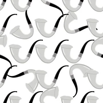 Many identical seamless types smoke pipes different size for tobacco Stock Illustration