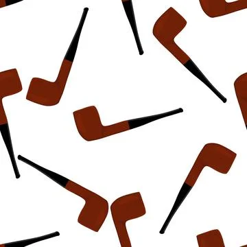 Many identical seamless types smoke pipes different size for tobacco Stock Illustration