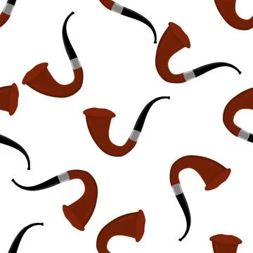 Many identical seamless types smoke pipes different size for tobacco Stock Illustration