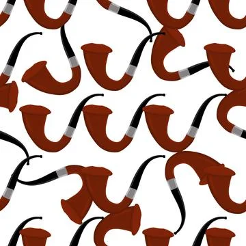 Many identical seamless types smoke pipes different size for tobacco Stock Illustration