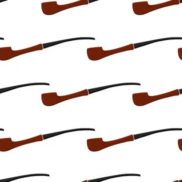 Many identical seamless types smoke pipes different size for tobacco Stock Illustration