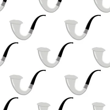 Many identical seamless types smoke pipes different size for tobacco Stock Illustration