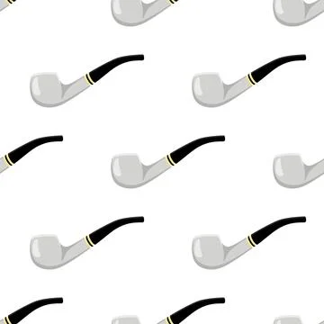 Many identical seamless types smoke pipes different size for tobacco Stock Illustration