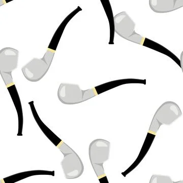 Many identical seamless types smoke pipes different size for tobacco Stock Illustration