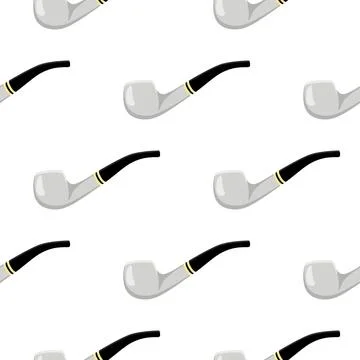 Many identical seamless types smoke pipes different size for tobacco Stock Illustration
