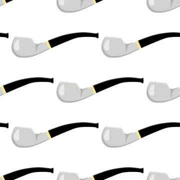 Many identical seamless types smoke pipes different size for tobacco Stock Illustration