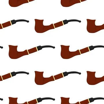 Many identical seamless types smoke pipes different size for tobacco Ilustración de archivo