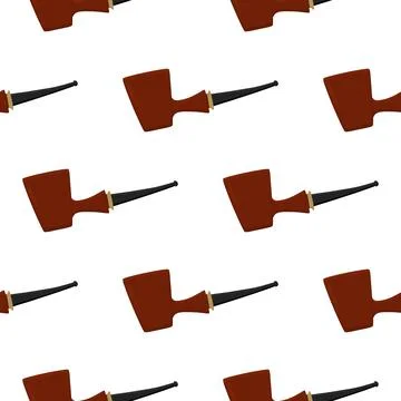 Many identical seamless types smoke pipes different size for tobacco Stock Illustration