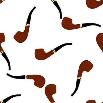 Many identical seamless types smoke pipes different size for tobacco Illustrazione stock