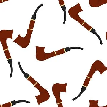 Many identical seamless types smoke pipes different size for tobacco Stock Illustration